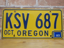 USEDナンバープレート　オレゴン　ＯＲ