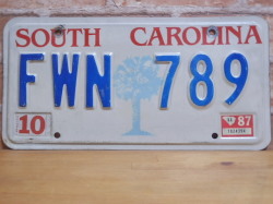 USEDナンバープレート　サウスカロライナ　ＳC