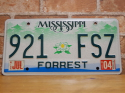 USEDナンバープレ－ト ミシシッピ