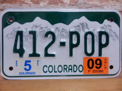 USEDモーターサイクル ナンバープレート コロラド