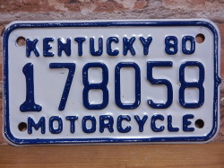 USEDモーターサイクルナンバープレート　ケンタッキー　