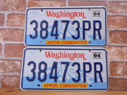 USEDペアプレート　ワシントン w　 ＷＡ