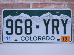 USEDナンバープレート　コロラド　ＣＯ