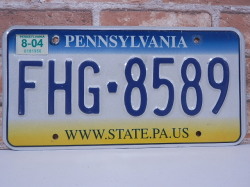 USEDナンバープレート　ペンシルベニア　ＰＡ