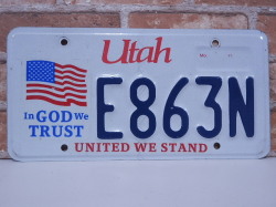 USEDナンバープレート　 ユタ　UＴ