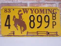 USEDナンバープレート　ワイオミング　WY