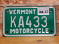 USEDモーターサイクルナンバープレート　 バーモント