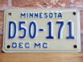 USEDモーターサイクルプレート　ミネソタ　ＭＮ