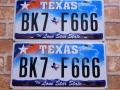 USED  ペアプレート　テキサスw　ＴＸ