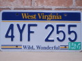 USEDナンバープレート　 ウェスト・バージニア　WV