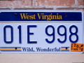 USEDナンバープレート　 ウェスト・バージニア　WV