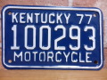 USEDモーターサイクルナンバープレート　ケンタッキー　