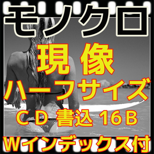 ハーフ　モノクロフィルム現像+インデックス１枚+ＣＤ書き込み(高解像度16B)Ｂ＆Ｗ現像