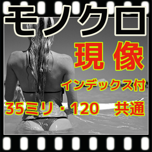 モノクロフィルムを現像するだけ＝現像のみ＝スルー　＋インデックス　35/120共通（Ｂ＆Ｗ現像）