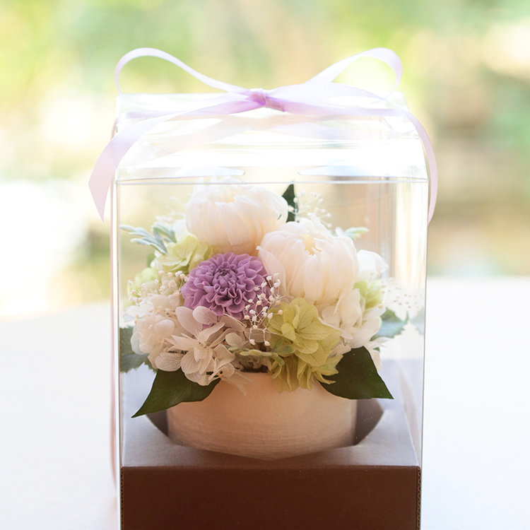 枯れない常花 お供えや仏花としておすすめ！ケース付き～紫苑（しおん）～