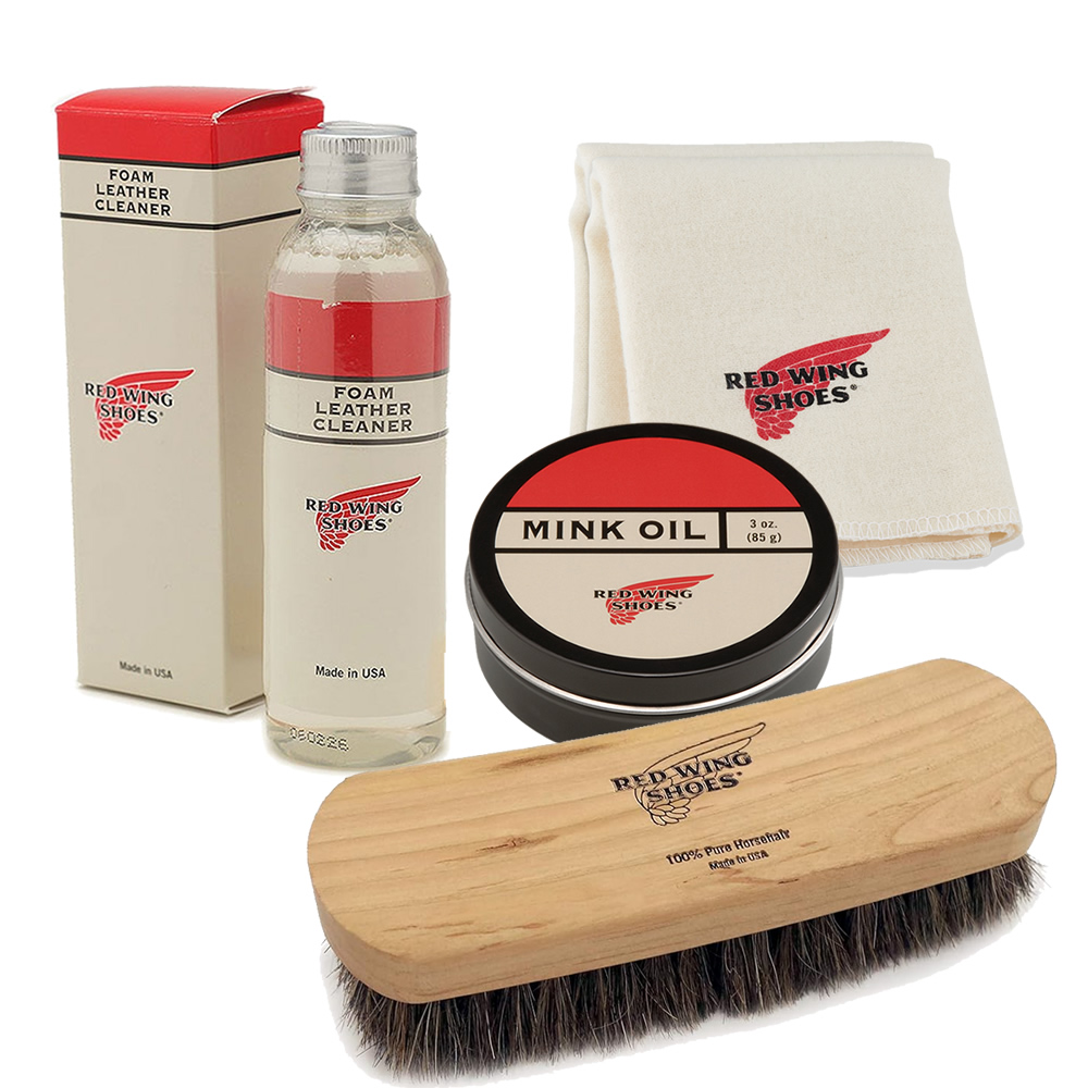 レッドウィング　ミンクオイル4点ケアセット　ブーツケアクロス フォームクリーナー ブラシ メンテナンス  純正ケア用品