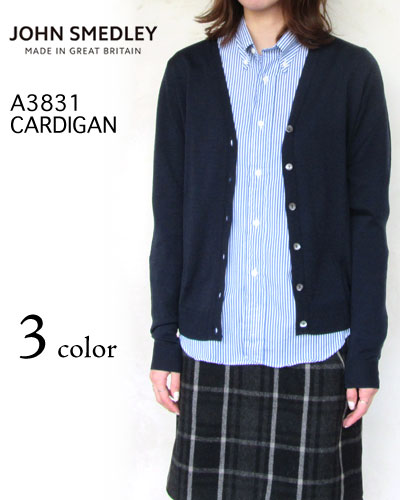 ジョンスメドレー カーディガン レディース 日本別注モデル JOHNS MEDLEY A3831 WOMEN STANDARD FIT （NEW BASIC）〔FL〕