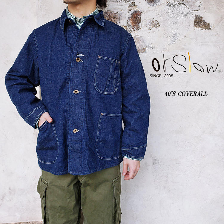 orSlow オアスロウ 01-6150 40'S COVERALL カバーオール メンズ 綿100% デニム 〔FL〕 パンチホールカメラ オアスロウ カバーオール サイズM Gジャン/デニムジャケット