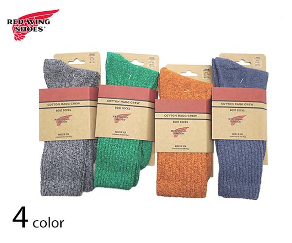 【メール便可】レッドウィング コットン ブーツ ソックス REDWING OVER-DYED TONAL COTTON RAGG CREW BOOT SOCKS 97370 97371 97372 97373 97650 97651　レッドウイング 純正 靴下 〔FL〕