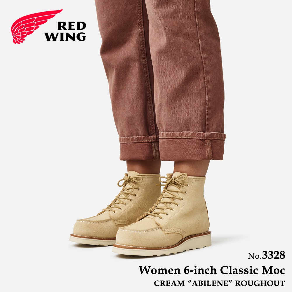 レッドウィング REDWING 3328 レディース ブーツ クリーム アビレーン ラフアウト ベージュ スエード レッドウイング