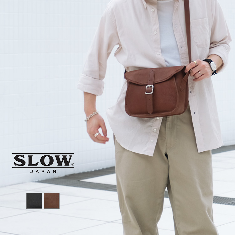 ＜クーポン対象外＞<br>SLOW スロウ fino cartridge shoulder bag Mサイズ フィノ カートリッジ ショルダーバッグ 306S41K 栃木レザー ブラック ブラウン ユニセックス