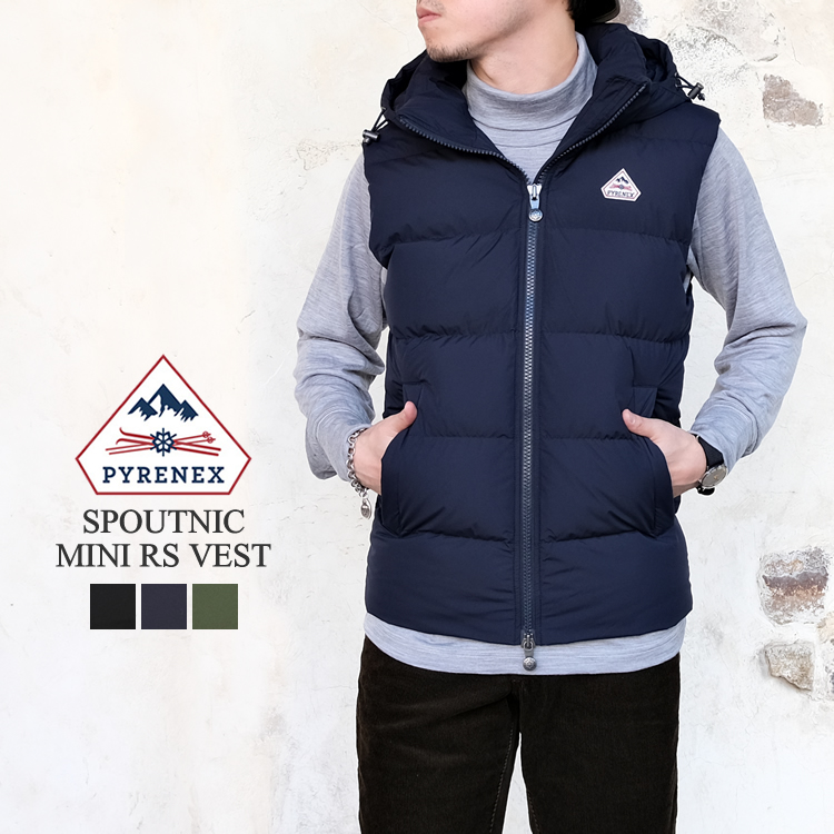 ピレネックス スプートニック ミニ リップストップ ベスト メンズ アウター PYRENEX SPOUTNIC MINI RIPSTOP VEST MENS ブラック/ネイビー/カーキ S/M/L/XL HMS017