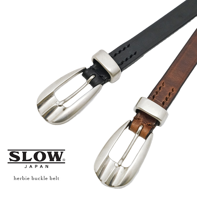 SLOW スロウ herbie buckle belt ハービー バックルベルト HS89K レザー 山陽社製 ブラック ブラウン メンズ レディース