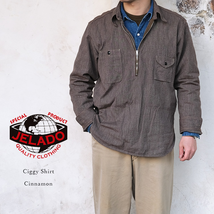 JELADO ジェラード Ciggy Shirt シギーシャツ Cinnamon シナモン AG81118 ワークシャツ シャンブレーコットン メンズ 〔FL〕