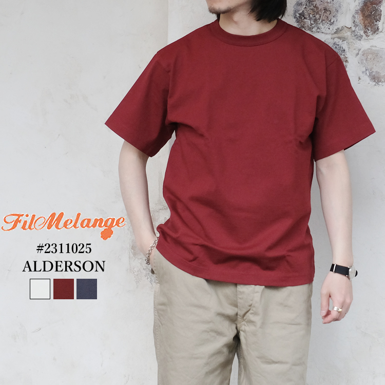 フィルメランジェ アルダーソン エアスピン天竺 Ｔシャツ メンズ トップス Filmelange ALDERSON AIR SPINNING TENJIK Ｔ-SHIRT MENS ホワイト／レッド／ネイビー #2311025