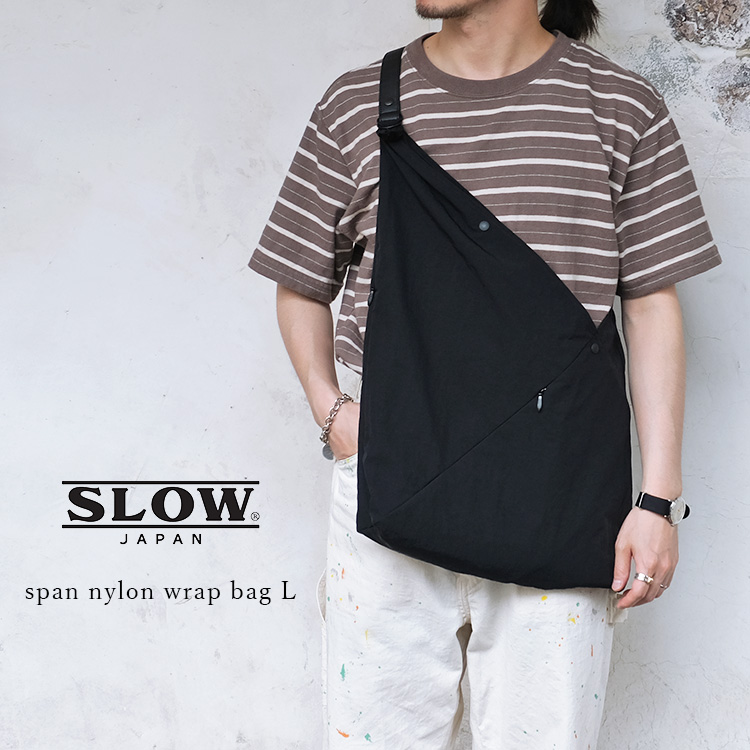 SLOW span nylon-triangle wrap bag- BLACK