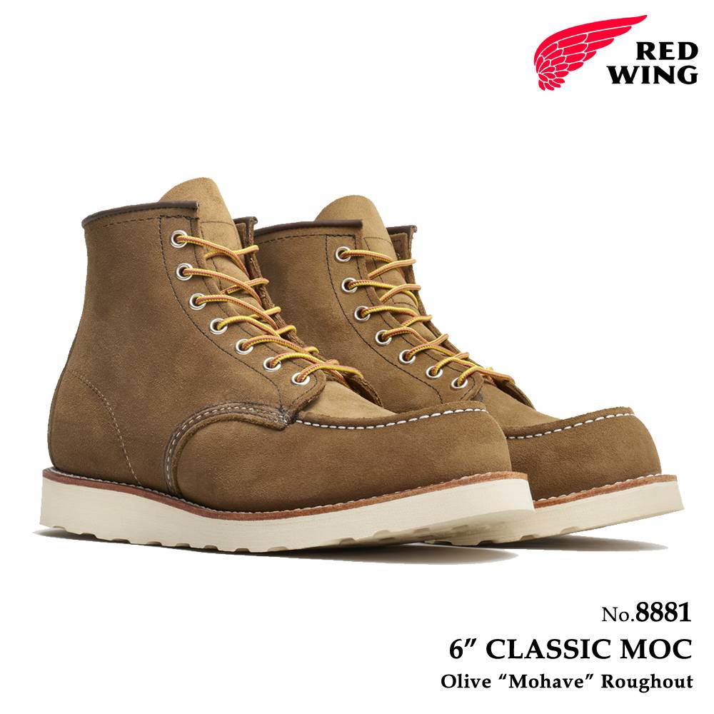 【交換往復送料無料】 レッドウィング REDWING 8881 クラシック モック ＜オリーブ「モハヴェ」＞ラフアウト モックトゥ ブーツ