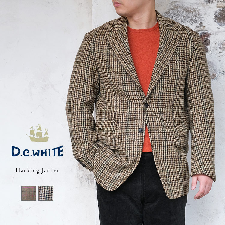 D.C.WHITE ディーシーホワイト Hacking Jacket ハッキングジャケット テーラードジャケット ツイード ウール アブラハムムーン社 アイビー アメトラ メンズ 〔FL〕
