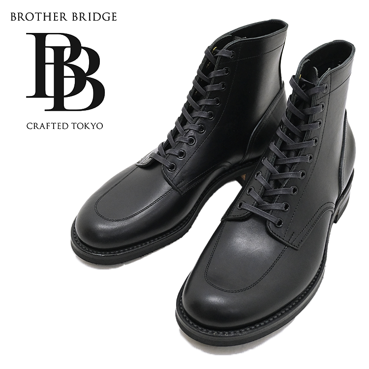 BROTHER BRIDGE ブラザーブリッジ WARREN ウォーレン LOANO BLK / COW プルアップレザー ブラック ブーツ マンソンラスト モカシン 革靴 浅草 メンズ