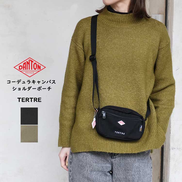 【クーポン対象外※ご利用後も適用前の価格にて販売】 ダントン コーデュラ キャンバス ショルダーポーチ レディース メンズ ショルダーバッグ DANTON TERTRE ブラック ベージュ DANTON TERTRE
