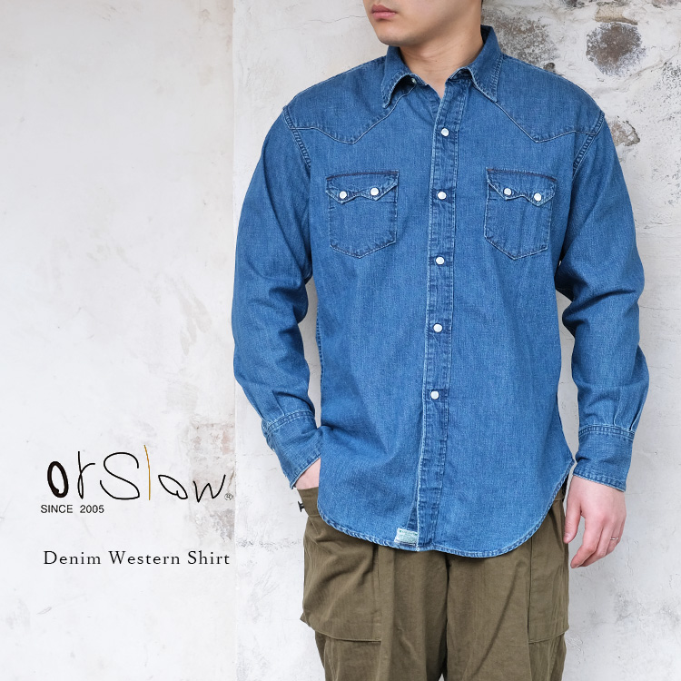 orSlow オアスロウ 01-8124-95 Denim Western Shirt デニム