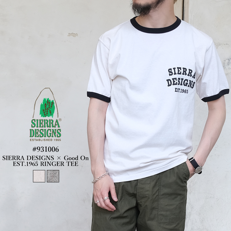 tシャツ 「Good On コラボ」「SIERRA DESIGNS」Good On x SIERRA DESIGNS EST.1965  RINGER Good On x SIERRA DESIGNS / EST.1965 RINGER TEE ASH – CASDAY