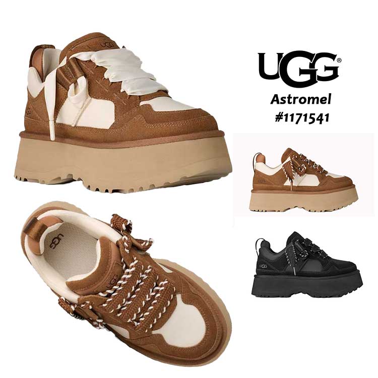 アグ アストロメル スニーカー レディース 厚底 靴 シューズ UGG Astromel Sneakers LADIES ブラック／チェスナット 6／7／8／23cm／24cm／25cm 1171541