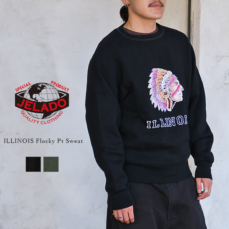 JELADO フロッキープリント スウェットシャツ