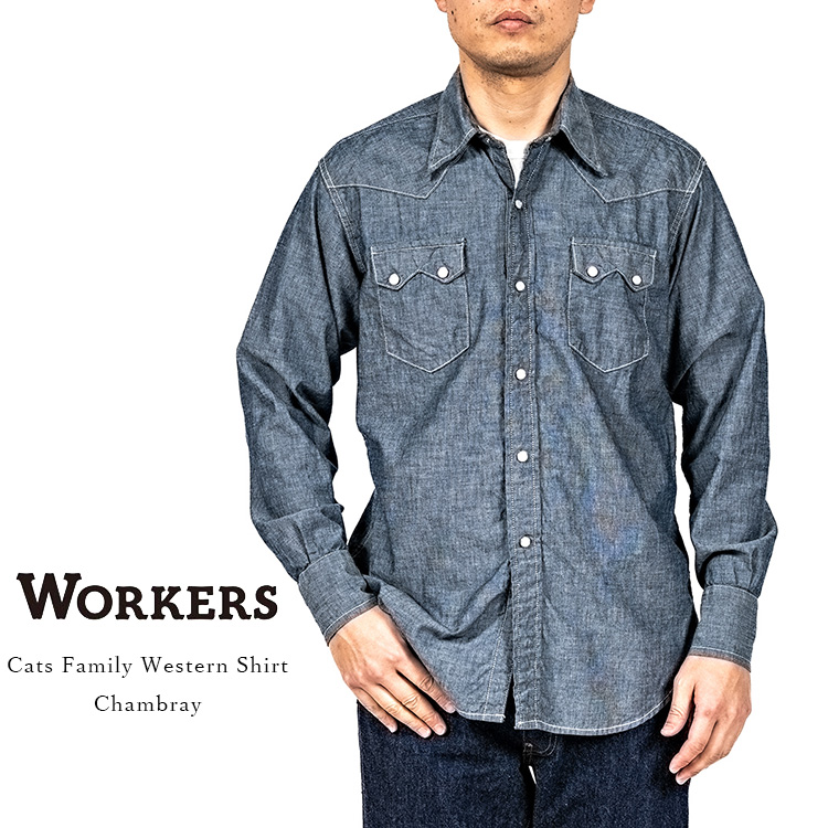 Workers ワーカーズ Cats Family Western Shirt キャッツファミリー