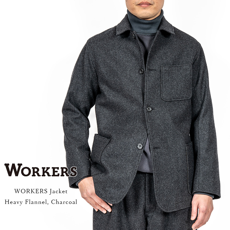 Workers ワーカーズ WORKERS Jacket ワーカーズジャケット Heavy Flannel ヘビーフランネル Charcoal チャコール 日本製 メンズ 〔FL〕