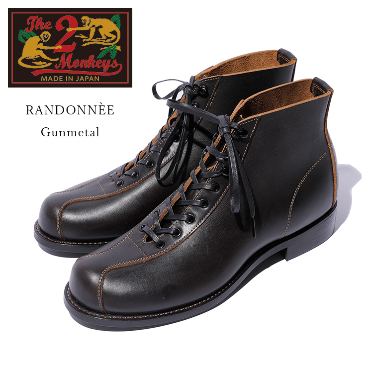 The 2 Monkeys ザトゥーモンキーズ RANDONNEE  ランドネ  Gunmetal ガンメタル 牛革 たつのレザー アウティングブーツ 革靴 メンズ 〔FL〕