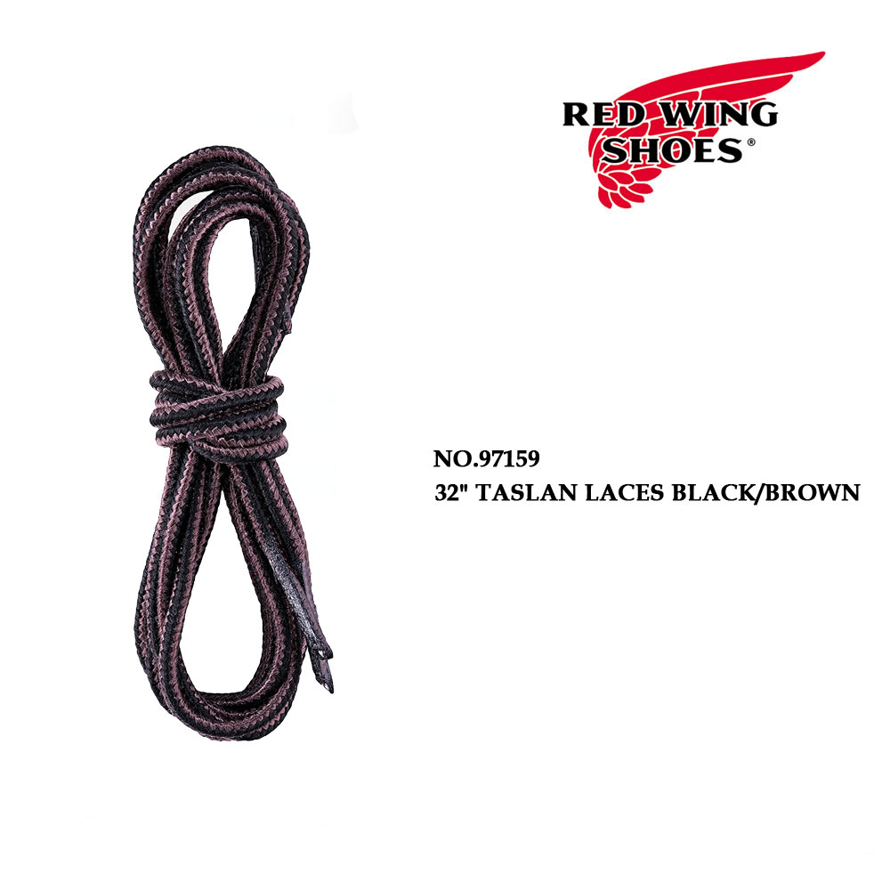 【メール便可】【正規取扱店】レッドウィング 純正 タスランレース REDWING Taslan Laces 32インチ 約80cm ブラック/ブラウン メンズ レッドウイング 97159 ハトメ数3～4のブーツに最適