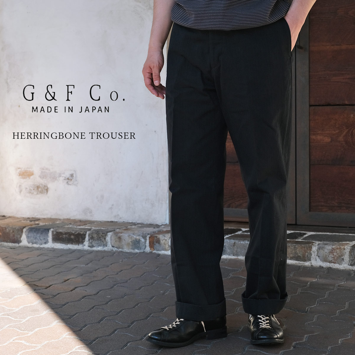 パンツ G&F Co.- HERRINGBONE TROUSER _ WHITE G&F Co. ジーアンドエフ HERRINGBONE TROUSER ヘリンボーントラウザー