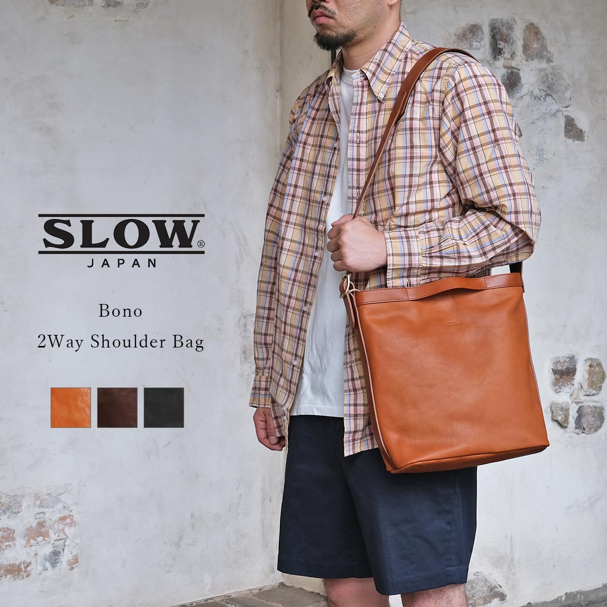 ＜クーポン対象外＞<br>SLOW スロウ Bono 2Way Shoulder Bag ボーノ 2ウェイ ショルダーバッグ 858S91S 鞄 本革 栃木レザー ユニセックス 日本製