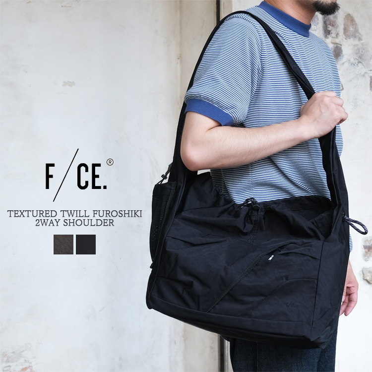 F/CE. エフシーイー ショルダーバッグ TEXTURED TWILL FUROSHIKI 2WAY SHOULDER メンズ レディース FTT36262B0002 テクスチャード ツイル フロシキ 2ウェイ ショルダー チャコール ブラック
