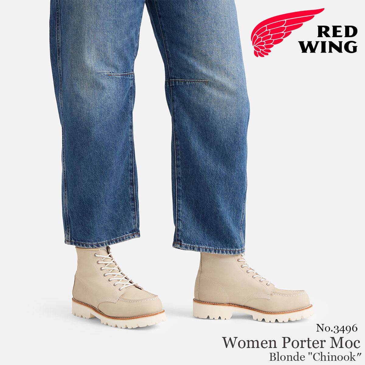 【交換往復送料無料】 REDWING レッドウィング ポーターモック ブロンド チヌーク レディース シューズ ブーツ 3496