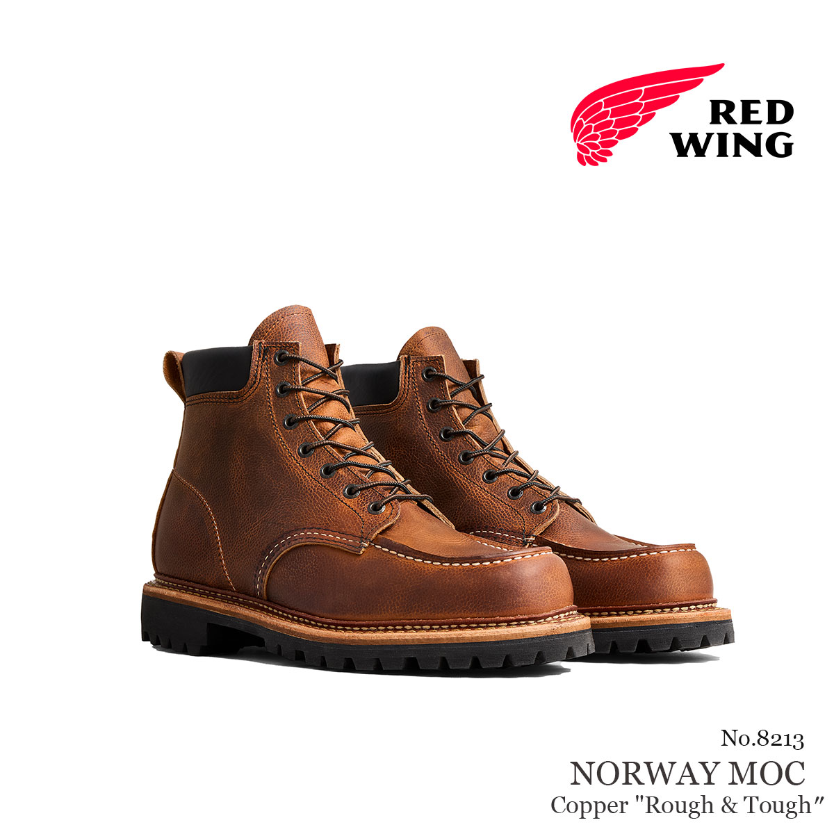 【交換往復送料無料】 REDWING レッドウィング ノルウェーモック カッパー ラフ＆タフ メンズ シューズ ブーツ 8213