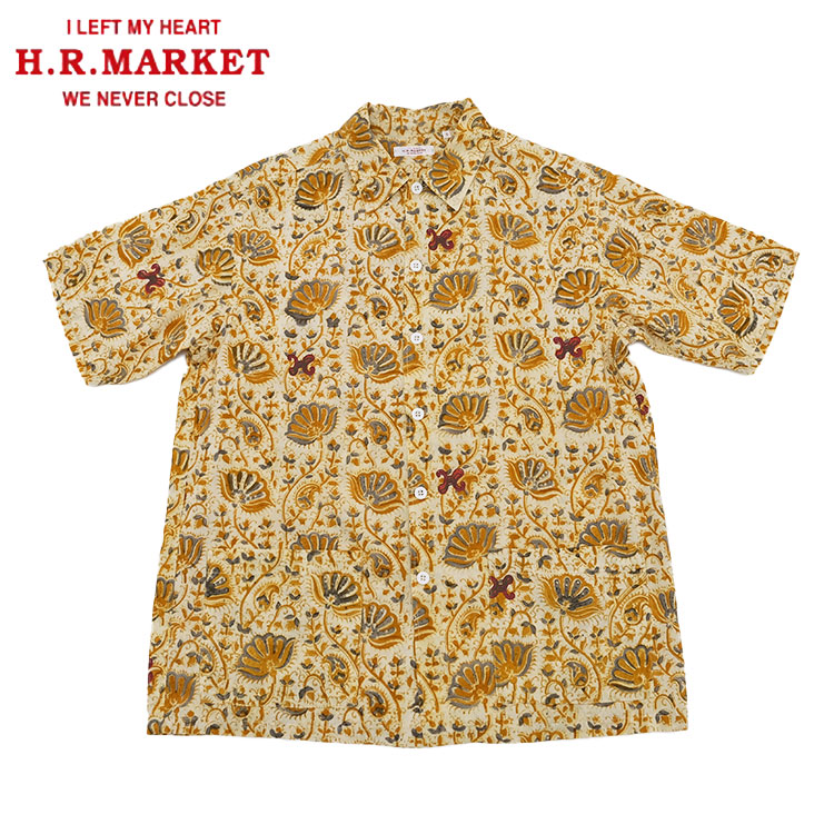 H.R.MARKET ハリウッドランチマーケット ブロックプリント Hペイズリー ショートスリーブシャツ