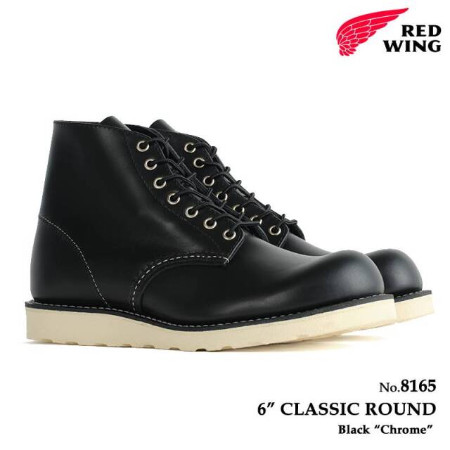 REDWING レッドウィング メンズ ブーツ 6インチ クラシックラウンド レディース  ブラック クローム レザー 8165