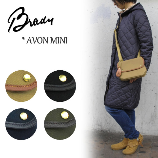 ブレディ Brady ショルダーバッグ エイボンミニ レディース メンズ ユニセックス AVON MINI キャンバス レザー カーキ ミニ 英国製 【クーポン対象外※ご利用後も適用前の価格にて販売】